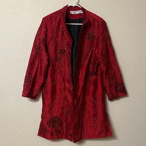 Elegant  vintage Red Embroidered coat